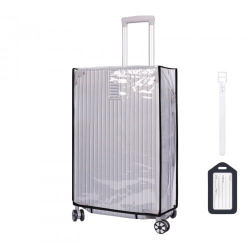 KYSUN Transparente Kofferschutzhülle, PVC Wasserdicht Staubdicht Kratzschutz Kofferhülle, Gepäck Cover Gepäckhülle, Reise Gepäckabdeckung mit 1 Gepäckanhänger, für Business, Reisen, Alltag (30 Zoll)
