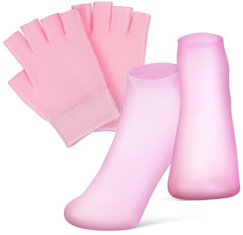 ELAYARD Feuchtigkeitsspendende Handschuhe Und Socken Aus Gel Für Trockene Haut Zur Nachtpflege Anwendung Mit Hautcremes Mehrfach Verwendbar