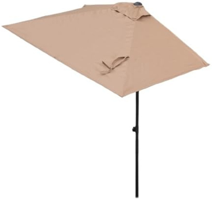 GSKDZG Media Sombrilla Para Exterior, Parasol Para Terraza Rectangular 2m 2.5m 2.7m Parasol De Pared Regulable En Altura, Para Jardín, Patio, Balcón(Khaki,200x100cm/6.5x3ft)