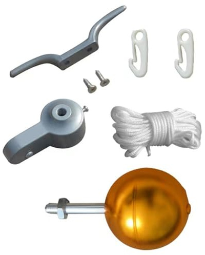 SMZhomeone Gold Plated Round Flagpole Ball Finial Kit With Pulley Truck Rope Clips For 2 Inch Outdoor Flag Pole(ball1)