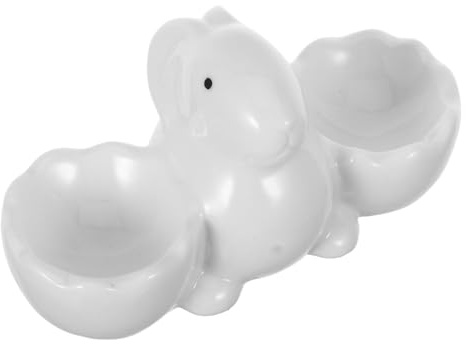 ZUNOXAZ Portauovo in Ceramica Forma Coniglietto Portauovo Decorativo per Pasqua Doppio Pratico per Tavola