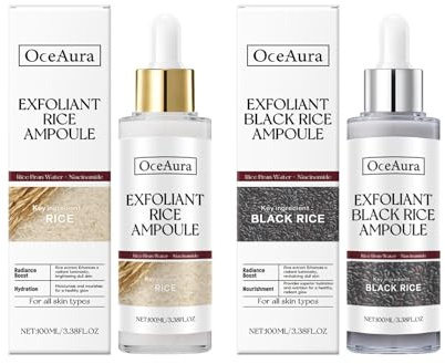 Peel Shot Glow Rice Ampoule Duo Schwarzer Und Weißer Reis Als Peeling Sanftes Peeling Für Glatte Haut Milde Formel Geeignet Für Trockene Fettige Und Empfindliche Haut.