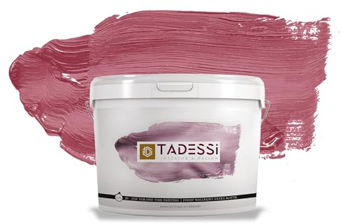 TADESSI Color Vista Wandfarbe Pink - Brombeer Cherry Rot - Matte Dispersionsfarbe - Hochwertige Innenfarbe für Wand und Decke - 2.5 Liter