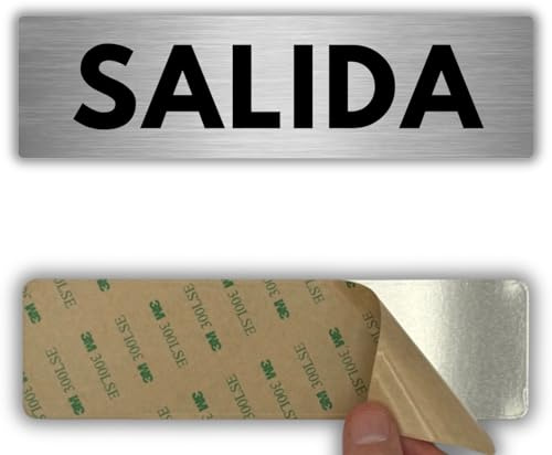 LEIASA | Señal Salida - 5x18 cm - Aluminio - Vía de Evacuación Emergencia | Cartel Salida Exit, Placa Adhesiva Puerta Escape, Rótulo Indicador Salida, Letrero Ruta Escape, Pegatina Exit Verde
