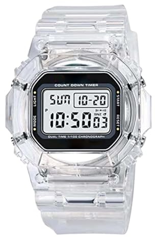 Relojes Deportivos Para Hombres Reloj De Pulsera Unisex Transparente Con | Relojes Digitales Con Luz LED Para Hombre, para Senderismo, Ciclismo, Natación, Acampada, Carrera