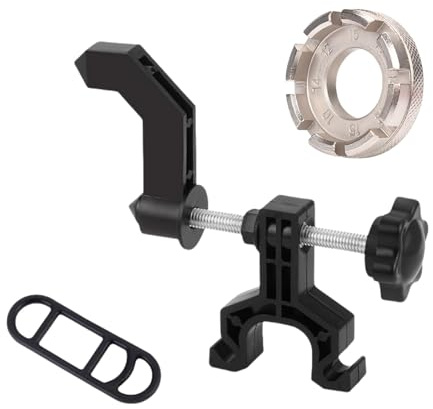 YYunying Bicycle Wheel Truing Tool, Portable Bike Rim Adjustment Stand with Spoke Wrench, Universal Size Wheel Repair Tool, ABS and Metal Construction