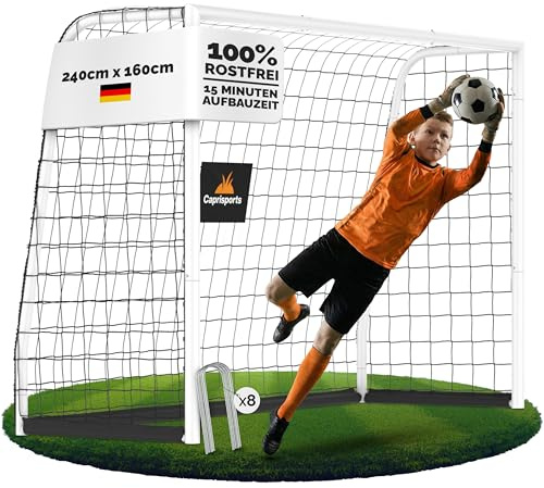 Fußballtor Kinder [EXTREM STABIL] - [ROSTFREI] Fussballtore für Garten Kinder - Fussball Tor mit Erdanker für optimalen Halt - Fussballtor für Zuhause - Fußballtore Outdoor - Goal