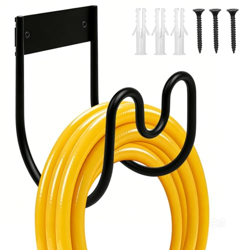 Nureeca Schlauchhalter Wand – robuster Stahl für Gartenschlauch | Robuster legierter Stahl, wetterbeständig. Für Wandmontage. Vielseitig für Gartenschlauch, Kabel & CPAP Schlauch. 1 Stück.