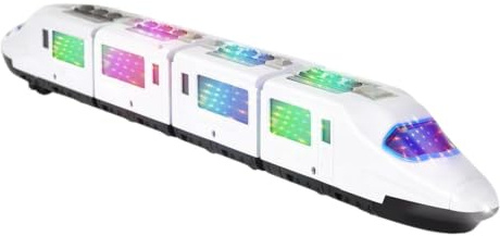 Leksakståg för Barn Realistisk Bilmodell med LED-belysning | Elektrisk Tågvagn Med Motor för Pojkar Flickor Barn Sovrum Förskola
