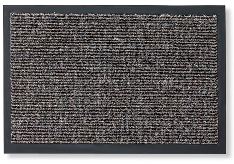 Carpido Fußmatte innen - rutschfeste Türmatte für Eingangsbereich - Sauberlauf wasserabweisend - Pflegeleichte Schmutzfangmatte 60 x 80 cm beige