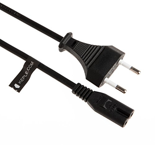 Keple | 2 Pin Netzkabel Abbildung 8 Kabel Kompatibel mit Samsung Toshiba LG Sharp Sony TV | EU Netzkabel (2m / 6.6ft)
