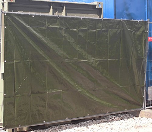 10 Stück Bauzaunplane 1,76 x 3,41m 160g/m² Grün