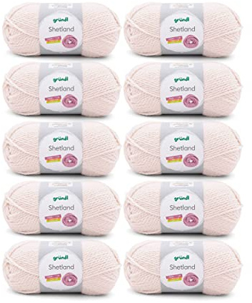 Gründl Wolle Shetland - Winterwolle - 10 Knäuel 100 g, Creme Melange | Dicke Wolle zum Häkeln und Stricken Weich und wärmend - 80 % Polyacryl, 20 % Wolle - 100 g / 170 m - Nadelstärke 7-8