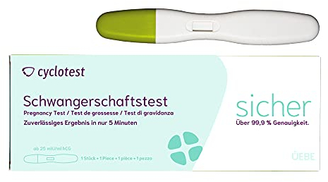 cyclotest Schwangerschaftstest 25 mIU ß hCG Test ssw test Urintest zur Erkennung einer Schwangerschaft > 99,9% Genauigkeit