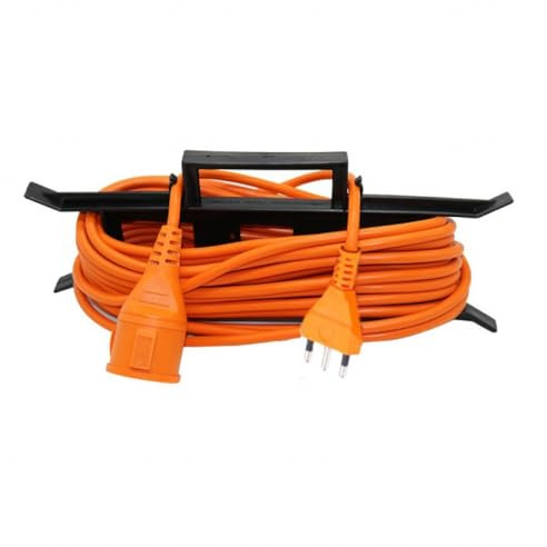 V-TAC cavo prolunga da giardino spina e presa tedesca schuko 16A standard italiano colore arancione 30 metri IP44 - sku 8833