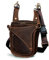Le'aokuu Herren Echtes Leder Tasche Hüfttasche Beinbeutel Kleines Haken Tasche Messenger Bag B9326 (B9326 0 Braun)