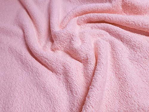 Kadusi Tela de rizo color rosa para toallas, albornoces, baberos. Se vende por metros. Ancho: 160 cm