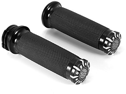 for Davidson Fxdb -Lenker Handgriffe, 1 Motorrad Lenker Handgriffe Für Cruiser Chopper Schwarz Us