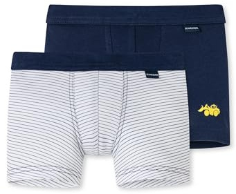 Schiesser Boy's Pack of 2 Shorts With Soft Cuffs, Underwear, Fine Rib, 100% Organic Cotton, Size 92 to 140 Underwear (pack of 2)