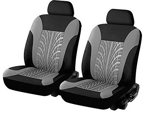 JDWBT Housse de Siege Voiture Avant, Universelle Couvre Sieges Antidérapantes, Avant de Housses Siège Auto 2 Sièges (Noir Gris)