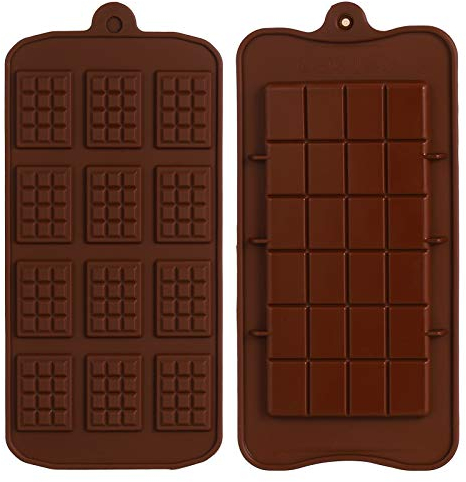 Popuppe 2 Stücke Silikon Schokolade Formen Süßigkeiten Protein Form Fein Schokoladentafel Form Silikon Lebkuchenform Zubehör für Schokolade Gelee