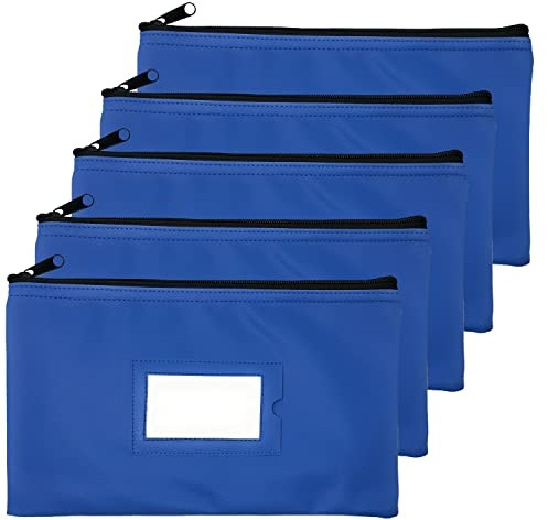 GIDABRAND Geldscheintasche mit Reißverschluss, 27,9 x 15,2 cm, Himmelblau, strapazierfähiges Kunstleder, für Geld und Münzen, mit gerahmtem Ausweisfenster und Blanko-Karte, Himmelblau (5)