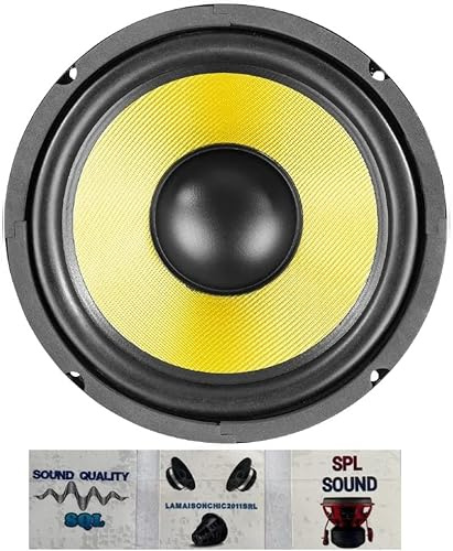 1 FENTON 902.426 WK20 altoparlante woofer wide range kevlar 20 cm 200 mm 8 250 watt rms 500 watt max 8 ohm sensibilità 85,5 db sospensione in gomma, 1 pezzo + 3 adesivi omaggio