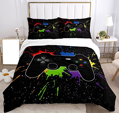 SHUAIG Housse de Couette de Jeu,Ensemble de literie en Microfibre | Housse de couette de jeu et ensemble de literie en microfibre Couvre-lit et housse de coussin(G5, 200x200cm)