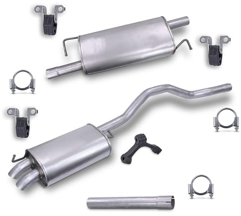 ATEC Germany Auspuff Schalldämpfer Set 1x Mittelschalldämpfer, 1x
