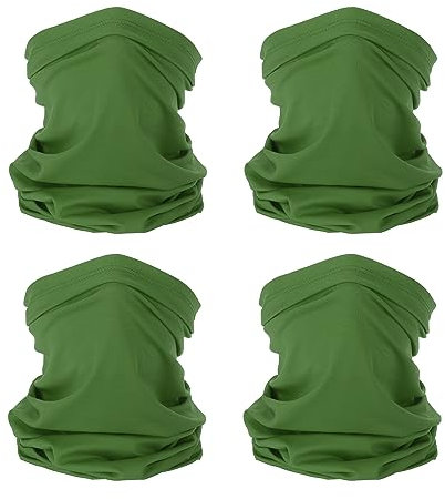 PATIKIL Neck Gaiter, 4 Pack Breathable Cooling Face Cover Scarf for Men and Women Sun Protection Outdoor Face Neck Cover for Cycling Running, Army Green