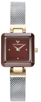 Viceroy 401182-47, Reloj Mujer Cerámica, Estilo Informal, Caja Acero y Cerámica, Impermeable 30m (Marrón)