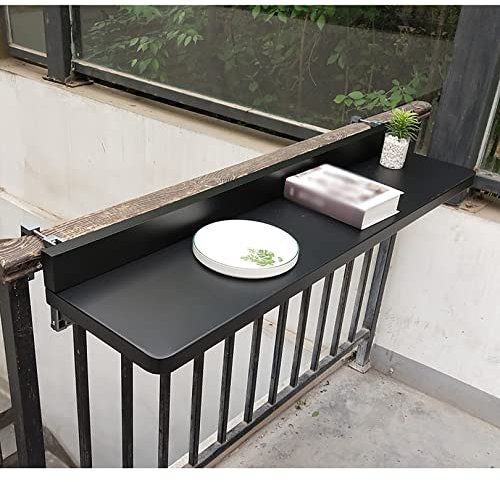 GCCSSBXF Balkon Hängetisch Klappbar, Thekenhöhe - Geländertisch Outdoor Balkon | Klappbar Decktisch für Geländer, Balkon Bartisch Hängend & Balkonhängetisch | Balkontisch Geländer