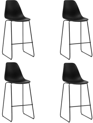 RAUGAJ Stühle-Bar Stühle 4 Stück schwarz Kunststoff-Möbel