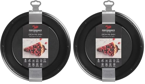 Tala Performance, 23cm / 9 Round Pie Dish, Professional Gauge Carbon Steel withEclipse Premium Non-Stick Coating (Pack of 2)