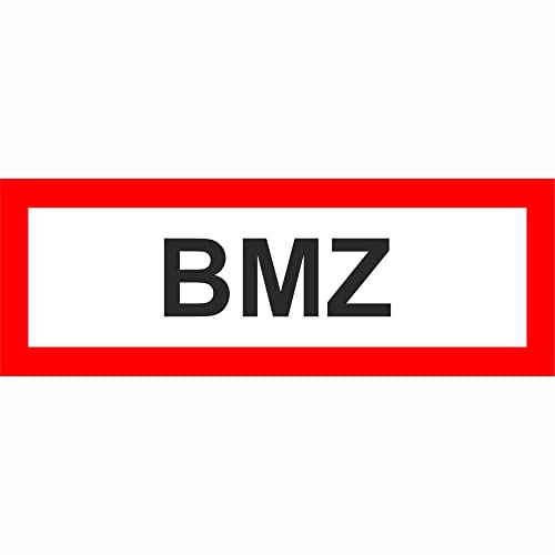 Indigos UG Aufkleber BMZ Hinweisschild für den Brandschutz, reflektierend, 29,70x10,50 cm - selbstklebender Sicherheits Aufkleber für Tür oder Wand - Warnschild für Gebäude, Hotel, Büro, Firma