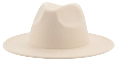SOYNIA Fedora Trilby Filzhut Hut Hut Damen Hut Mann Hüte Für Frauen Mode Hochzeit Dekorieren Kamel Panama Kappe 56-58 cm (Erwachsene) Beige