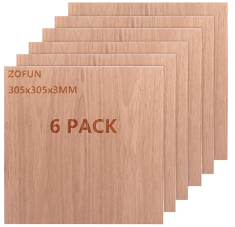 ZOFUN 6 Stück Sperrholzplatte 3mm, Walnuss Sperrholz 3mm, 30 X 30 cm Unbehandeltes Nussbaum Holz Lindenholz, Sperrholzplatten, Balsaholzplatten für DIY Handwerk Modell Flugzeug Schiff