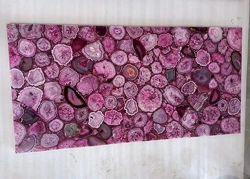 Gifts And Artefacts 53,3 x 53,3 cm rosa Achat Stein Epoxy Terrasse Beistelltisch Quadratische Form Marmor Couchtisch Tischplatte für Heimdekoration