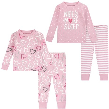Huggies Little Hugs pyjamas för flickor, Rosa/blå, 4 år