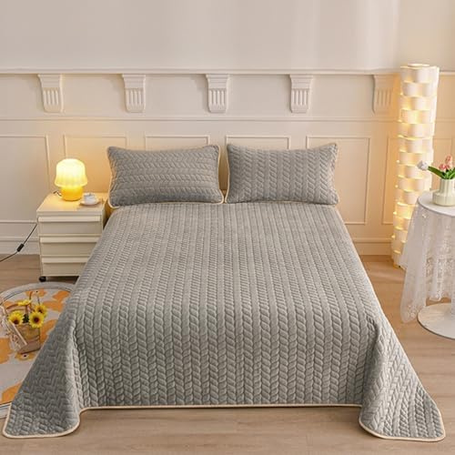 HAIBA Tagesdecke 90 x 200 cm Plüsch Flanell Bettüberwurf Sofa grau | Kuschelig Weicher Flanell Tagesdecke Leichte Weich und Pflegeleicht für alle Jahreszeiten Für Bett und Sofa für Einzelbett