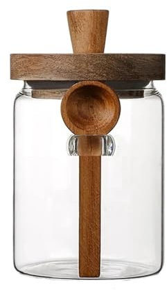 JYOGCEPF NussgläSer 2 Stück Kaffeebohnen-Vorratsglas mit Glasdichtung und Löffel, Vorratsglas, Trockenobst-Vorratsglas, Küchenorganisatoren FüR Die KüChe(9x15cm-900ml)