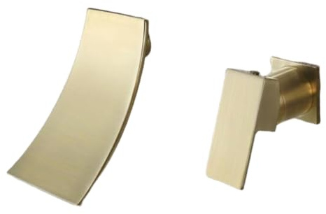 Black Concealed Waterfall Faucet for Bathroom and Kitchen Full Copper Split Design Wall Mounted Basin and Washbasin Taps