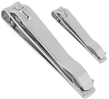 Set Tagliaunghie Professionale 2 Pezzi in Acciaio Inox – Lame Affilate con Ganascia Larga per Unghie Mani e Piedi – Tagliaunghie Uomo Donna Bambini – Misure 81x16mm e 53x12mm – Art. 53075A