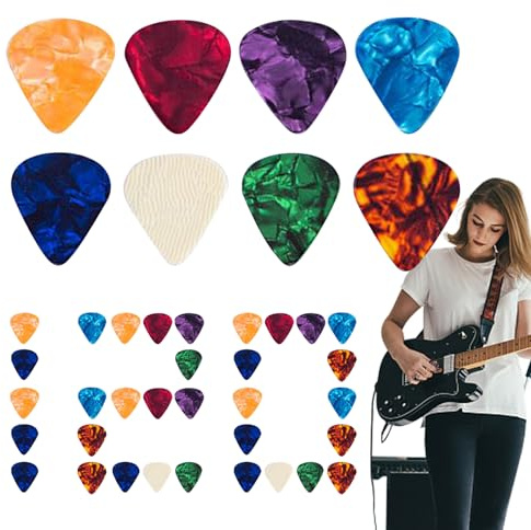 Picks für Akustikgitarre Finger-Grip-Plektren | Das 120-teilige Set mit Instrumentenplektren Akustik- und E-Gitarren, Ukulelen sowie weitere Saiteninstrumente für das