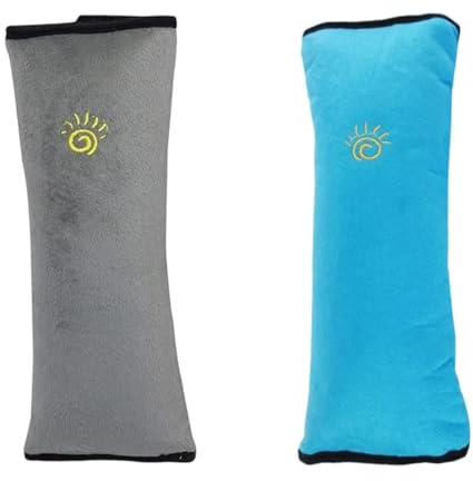 GegXcn 2 Pcs Seat Belt Covers, Seatbelt Covers, Car Seat Belt Pads for Kids and Adults, Comfortable Seat Belt Covers for Shoulder Protection, Blue and Gray Seat Belt Covers, 28 * 10 cm Each