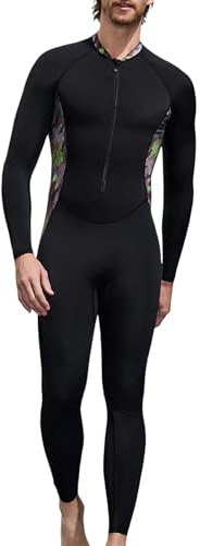 YOSUWOAI Tuta estiva da uomo, in neoprene, chiusura lampo frontale, costume da bagno intero con raggi UV, per il nuoto, in neoprene, stretto, sport acquatici, surf, costume da bagno estivo a