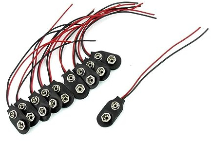 Tofficu 10 Piezas Conector de Batería I Tipo con Cable para Batería de Clip de Alimentación Duradero para Dispositivos Electrónicos y Leds