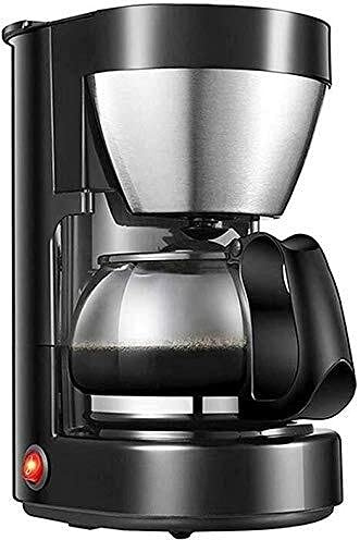 Machine à Café 6 Tasses Cafetière, Cafetière Programmable avec Carafe en Verre, Machine à Café Goutte à Goutte en Acier Inoxydable avec Cafetière Et Filtre Pour la Maison Et le Bureau, Noir Intéressa