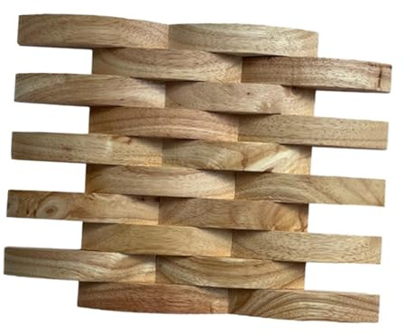 Fenteer Panneau Mural Panneau Décoratif Panneau En Bois Décoration Murale avec Motifs 3D Uniques pour Bricolage Facile Adapté pour Le Salon et Le Bureau, Couleur Bois Clair