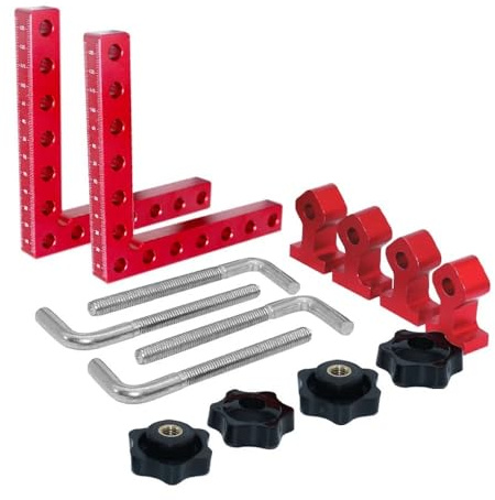 Zpengtai Sargento Escuadra Abrazaderas De Esquina Metálicas For Carpintería, De 90 Grados, con Clip De Posicionamiento En Ángulo Recto Fijo, Recto(120mm 2set)